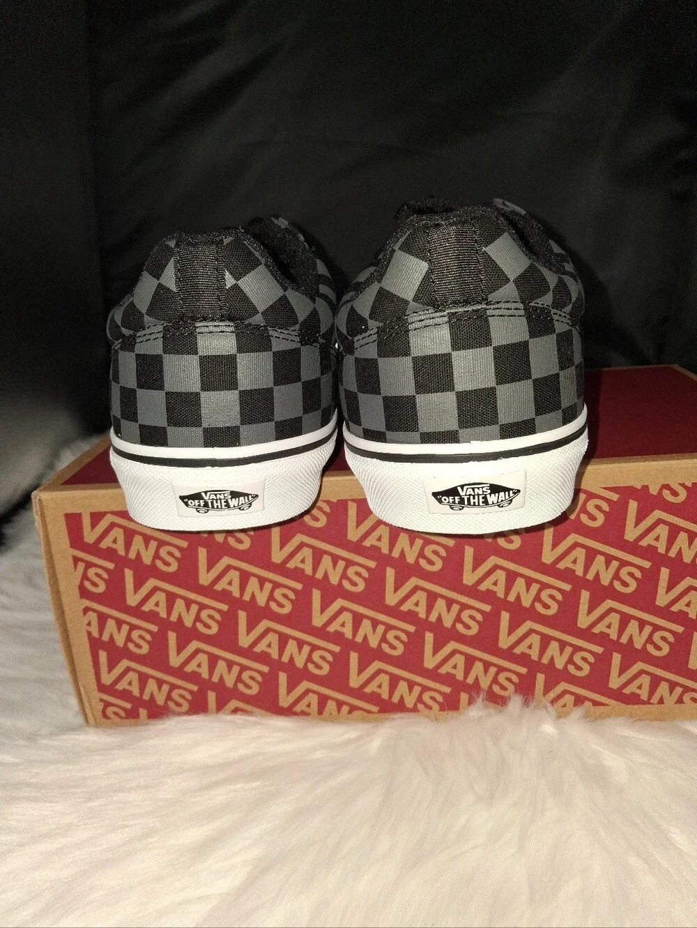 Vans Seldan Men’s Checkerboard Sneakers - Black & Gray